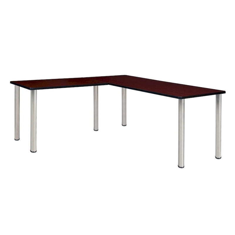 Bureau en L Kee 66 avec retour 42, beige/noir