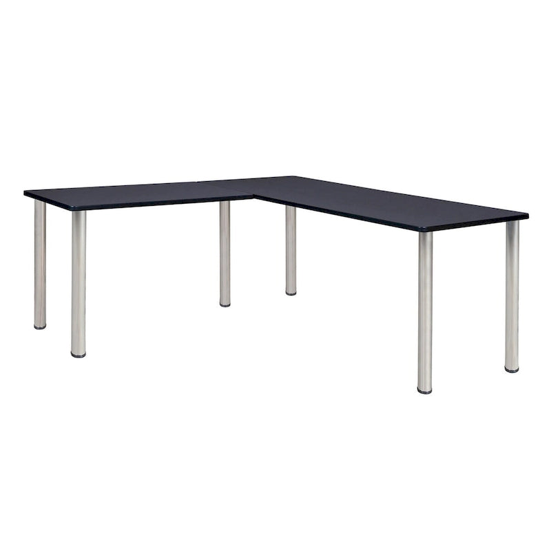 Bureau en L Kee 66 avec retour 42, beige/noir