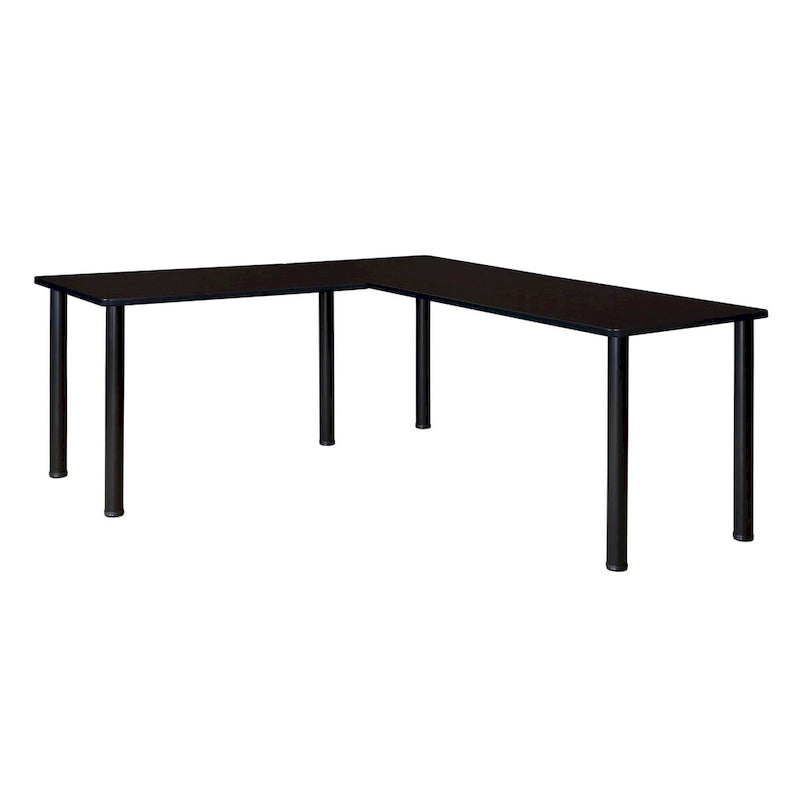 Bureau en L Kee 66 avec retour 42, beige/noir