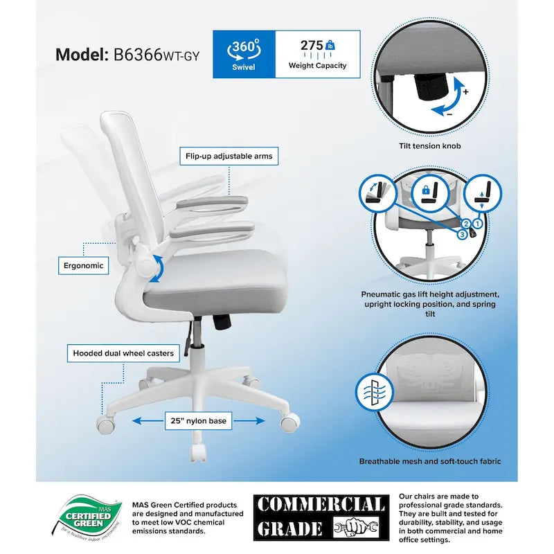 Chaise de travail en filet BOSS Flip Arm