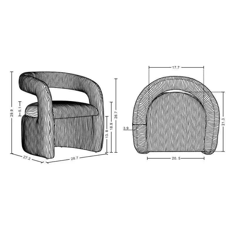 Chaise de salle à manger moderne en velours Manhattan Comfort Corvette