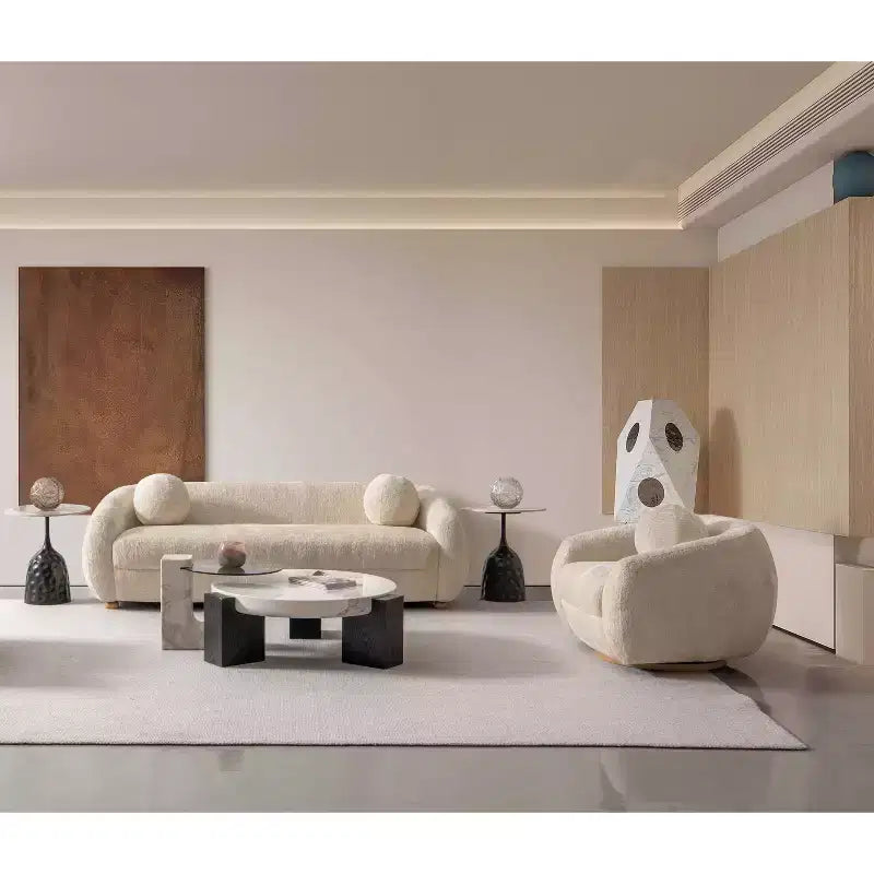 Ensemble Manhattan Comfort Tribeca de 2 pièces : canapé et fauteuil d'appoint rembourrés en chenille de 85,8 po