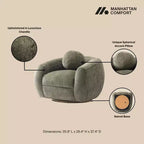 Ensemble Manhattan Comfort Tribeca de 2 pièces : canapé et fauteuil d'appoint rembourrés en chenille de 85,8 po