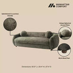 Ensemble Manhattan Comfort Tribeca de 2 pièces : canapé et fauteuil d'appoint rembourrés en chenille de 85,8 po