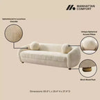 Ensemble Manhattan Comfort Tribeca de 2 pièces : canapé et fauteuil d'appoint rembourrés en chenille de 85,8 po