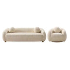 Manhattan Comfort 2pc Tribeca Chenille Upholstered 85.8" Sofa and Accent Chair Set