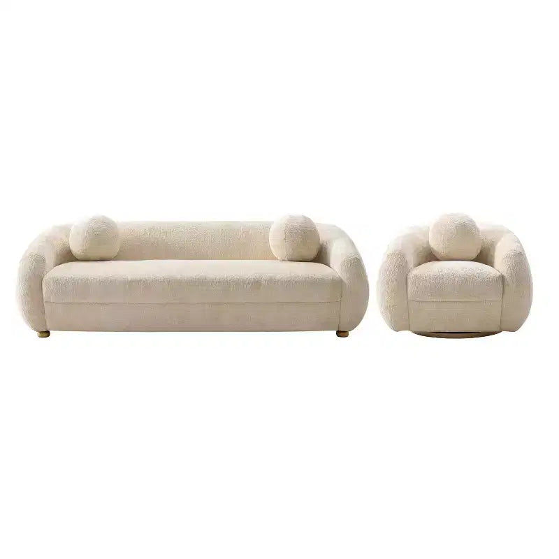 Manhattan Comfort 2pc Tribeca Chenille Upholstered 85.8" Sofa and Accent Chair Set