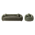 Ensemble Manhattan Comfort Tribeca de 2 pièces : canapé et fauteuil d'appoint rembourrés en chenille de 85,8 po