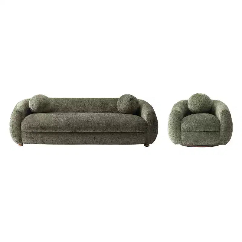 Ensemble Manhattan Comfort Tribeca de 2 pièces : canapé et fauteuil d'appoint rembourrés en chenille de 85,8 po