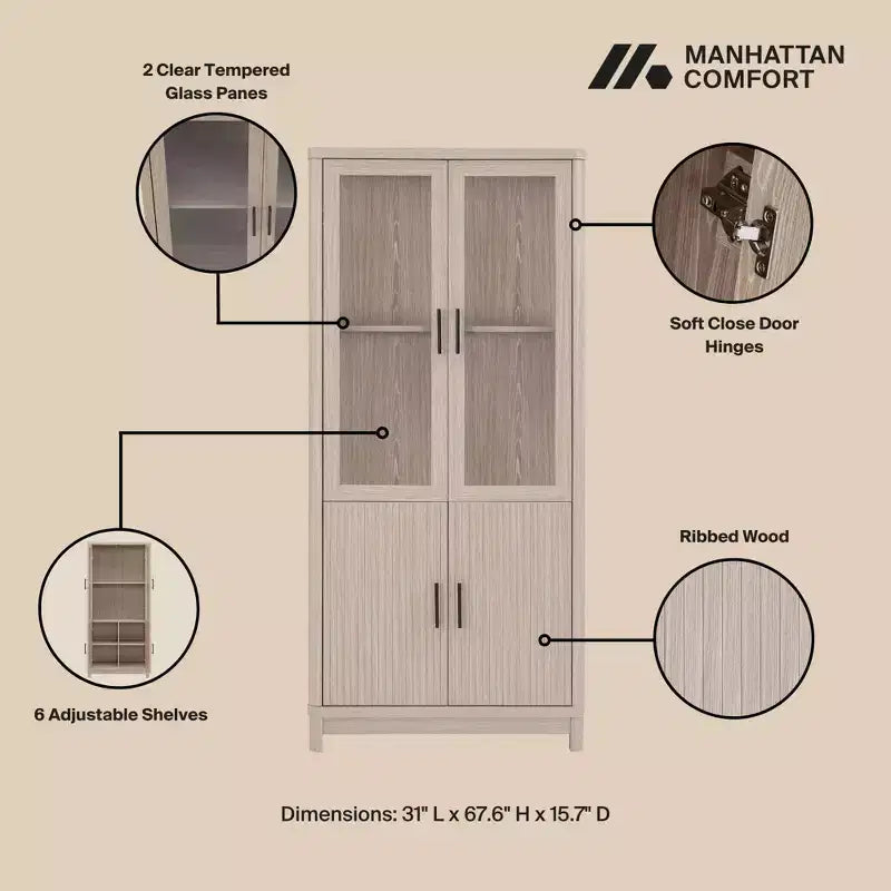 Lot de 3 bibliothèques Jodie Manhattan Comfort de 171,7 cm avec 6 étagères réglables