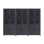 Manhattan Comfort Set of 3 67.6" Jodie Bookcases with 6 Adjustable Shelves