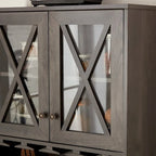 Meuble de bar de ferme, buffet de cuisine ou de salle à manger avec porte-bouteilles