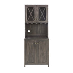 Meuble de bar de ferme, buffet de cuisine ou de salle à manger avec porte-bouteilles