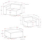 WYNDENHALL Biggs 2-Seater Modular Sofa and Ottoman Set