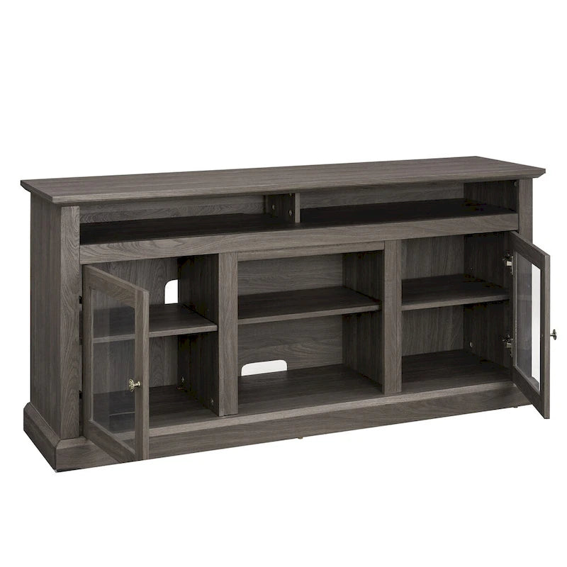 Modern TV Stand with Open and Closed Storage