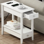 Side Table with Charging Station - 23.62D x 11.81W x 23.62H