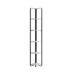 miBasics 71" Naija Corner Bookcase Minimalist 5 Shelves with Textured Shelves
