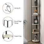 miBasics 71" Étagère d'angle Naija Minimaliste à 5 niveaux avec tablettes texturées