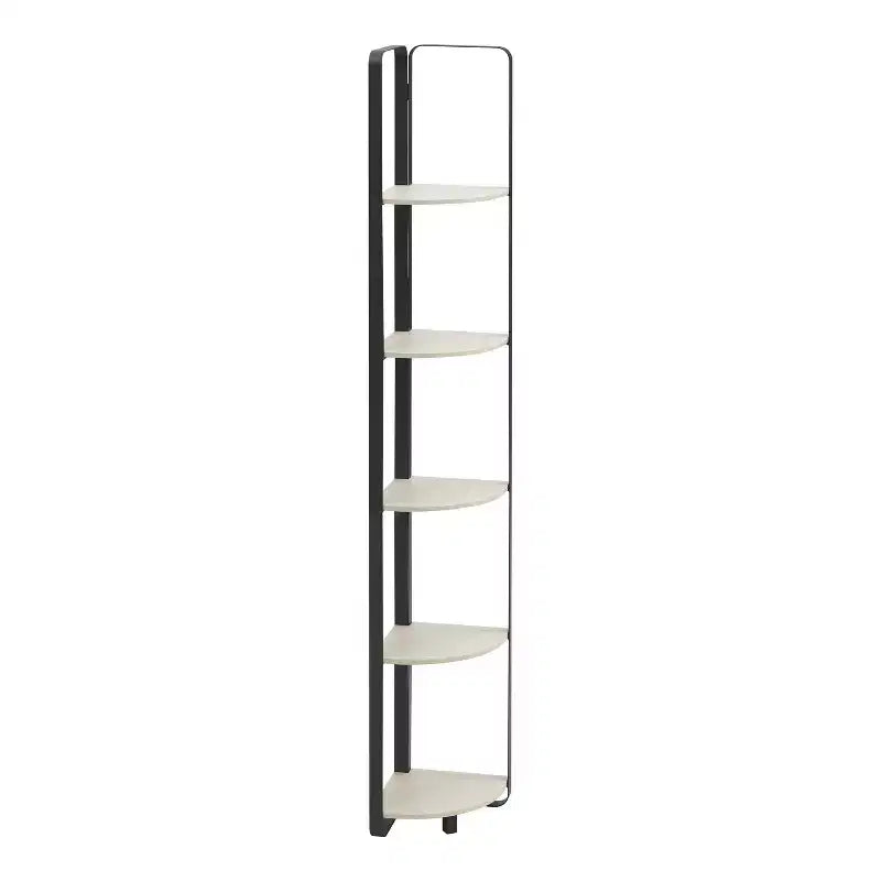 miBasics 71" Étagère d'angle Naija Minimaliste à 5 niveaux avec tablettes texturées