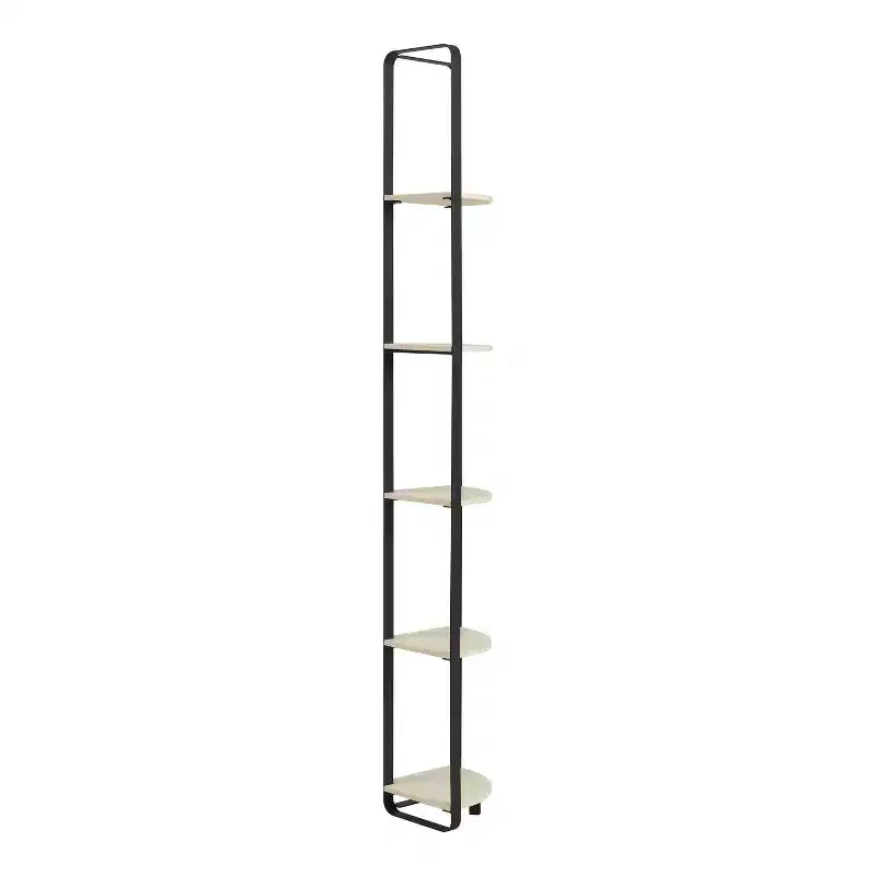 miBasics 71" Étagère d'angle Naija Minimaliste à 5 niveaux avec tablettes texturées