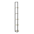 miBasics 71" Étagère d'angle Naija Minimaliste à 5 niveaux avec tablettes texturées