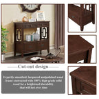 Console en bois Table d'entrée et de canapé avec 4 tiroirs et 1 étagère de rangement pour entrée, salon ou chambre