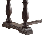 Wooden Dining Table with Marble Top , White and Brown
