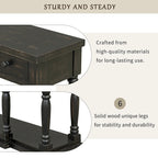 Retro Console Table with 4 Front Facing Storage Drawers and 1 Shelf