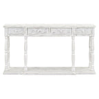 Retro Console Table with 4 Front Facing Storage Drawers and 1 Shelf