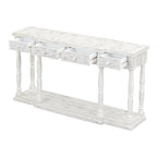Retro Console Table with 4 Front Facing Storage Drawers and 1 Shelf