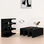 Étagère à Livres et Table Basse Multifonctionnelle à 4 Niveaux Blanche, Étagère à Livres au Sol Créative, Étagères de Rangement Organiseur Minimaliste