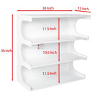 Étagère à Livres et Table Basse Multifonctionnelle à 4 Niveaux Blanche, Étagère à Livres au Sol Créative, Étagères de Rangement Organiseur Minimaliste