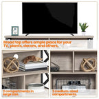 Yaheetech 65 Inch Industrial TV Stand with 5 Storage Cabinets for TVs