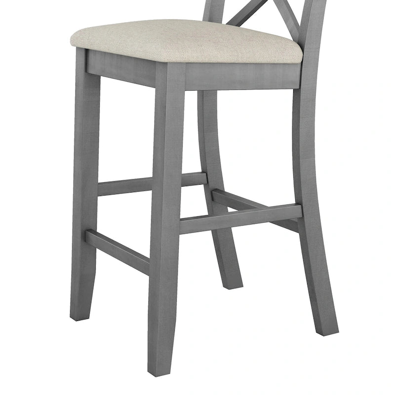 3PCS Rectangular Wood Bar Dining Set