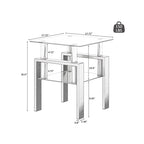Lot de 2 tables basses modernes en verre trempé