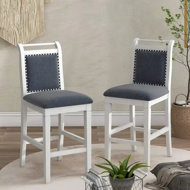 Ensemble de salle à manger 3 pièces en bois, hauteur comptoir, avec rallonge et 2 chaises de salle à manger rembourrées