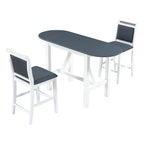 Ensemble de salle à manger 3 pièces en bois, hauteur comptoir, avec rallonge et 2 chaises de salle à manger rembourrées