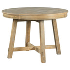 Round dining table, Farmhouse round retractable table, 16 leaf wood kitchen table
