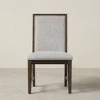 Roundhill Furniture Aberll Solid Wood Upholstered Dining Chairs, Set of 2, Gray