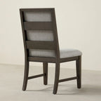 Roundhill Furniture Aberll Solid Wood Upholstered Dining Chairs, Set of 2, Gray