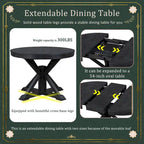 Retro Functional Extendable Dining Table with a 12 Leaf for Dining Room