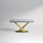 94.48 Modern Extendable Rectangular Sintered Stone Dining Table For 8 person