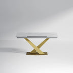 94.48 Modern Extendable Rectangular Sintered Stone Dining Table For 8 person