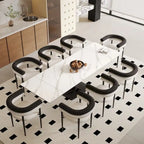 94.48 Modern Extendable Rectangular Sintered Stone Dining Table For 8 person