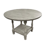 Table ronde en bois à hauteur de comptoir avec 1 étagère gris clair - Gris clair