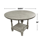 Table ronde en bois à hauteur de comptoir avec 1 étagère gris clair - Gris clair