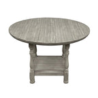 Table ronde en bois à hauteur de comptoir avec 1 étagère gris clair - Gris clair