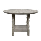 Table ronde en bois à hauteur de comptoir avec 1 étagère gris clair - Gris clair