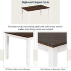 Table de salle à manger rectangulaire 60" style campagnard avec 4 chaises rembourrées et un banc