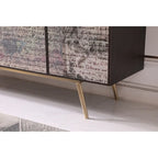 Modrest Phelan Modern Smoked Ash & Brass Buffet
